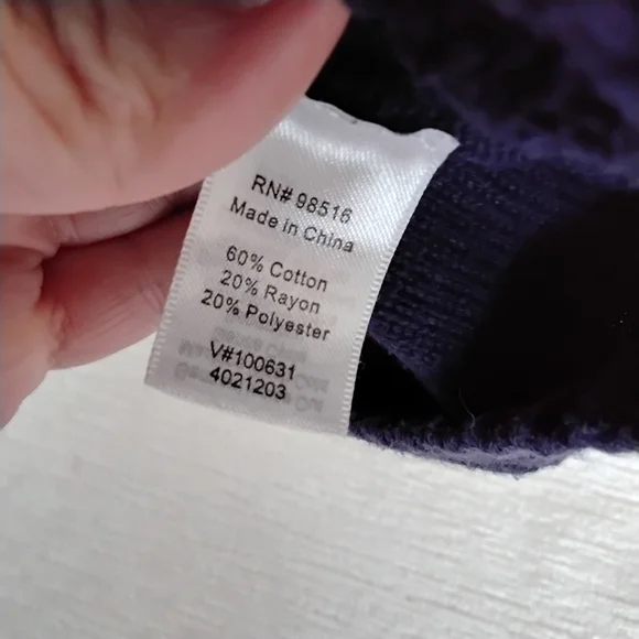 Coldwater Creek Navy Cable Knit Turtleneck Sweater - Picture 3 of 7